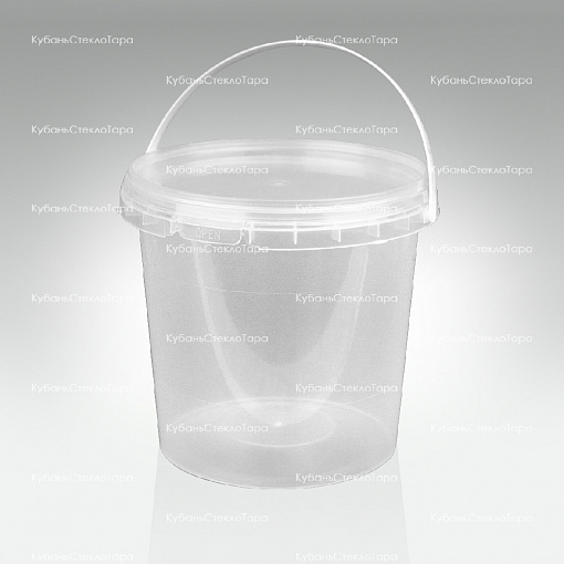 Ведро 1 л прозрачное с крышкой (МП) пластик оптом и по оптовым ценам в Краснодаре