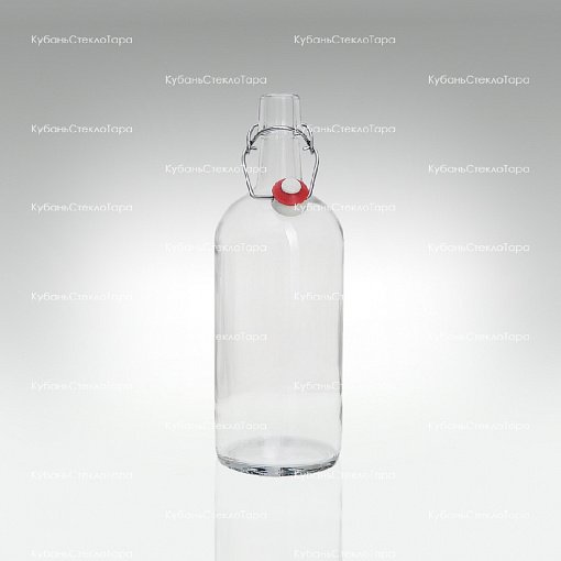 Бутылка «Бугельная» 1л. (Прозрачная) стеклянная с пробкой оптом и по оптовым ценам в Краснодаре