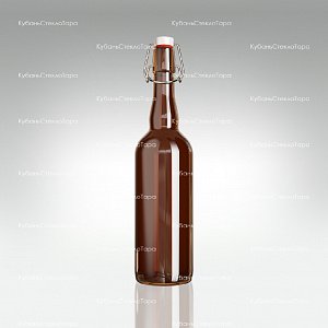 Бутылка «Бугельная» 0,750 л. (Коричневая) стеклянная с пробкой оптом и по оптовым ценам в Краснодаре