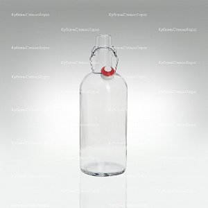 Бутылка «Бугельная» 1л. (Прозрачная) стеклянная с пробкой оптом и по оптовым ценам в Краснодаре