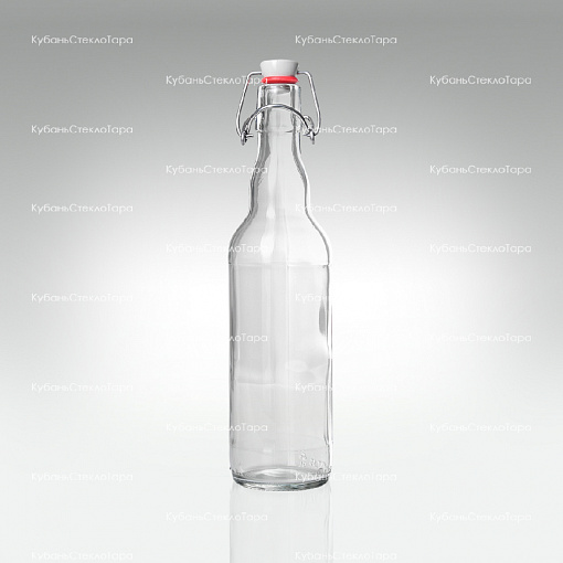 Бутылка «Бугельная» 0,500 л. (прозрачная) стеклянная с пробкой оптом и по оптовым ценам в Краснодаре