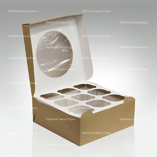 Упаковка для маффинов 250х250х100 мм (для 9 шт) оптом и по оптовым ценам в Краснодаре