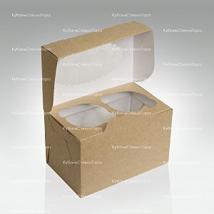 Упаковка для маффинов 100х160х100 мм (для 2 шт) оптом и по оптовым ценам в Краснодаре
