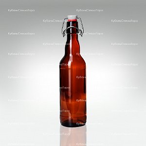 Бутылка «Бугельная» 0,500 л. (Коричневая) стеклянная с пробкой оптом и по оптовым ценам в Краснодаре