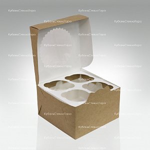 Упаковка для маффинов 160х160х100 мм (для 4 шт) оптом и по оптовым ценам в Краснодаре